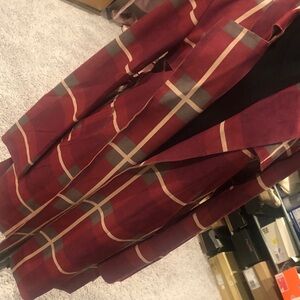 Solitaire Burgundy Plaid Trench Coat